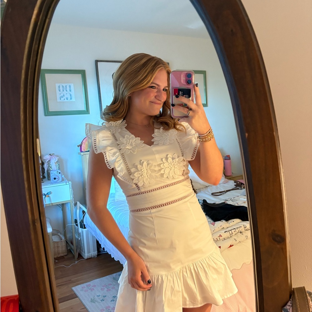 Boutique white semi formal dress